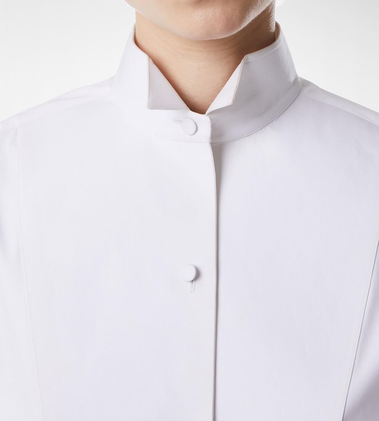 TOM FORD COTTON SILK BLEND WHITE BONDED COTTON SILK BLEND POPLIN CROPPED SHIRT