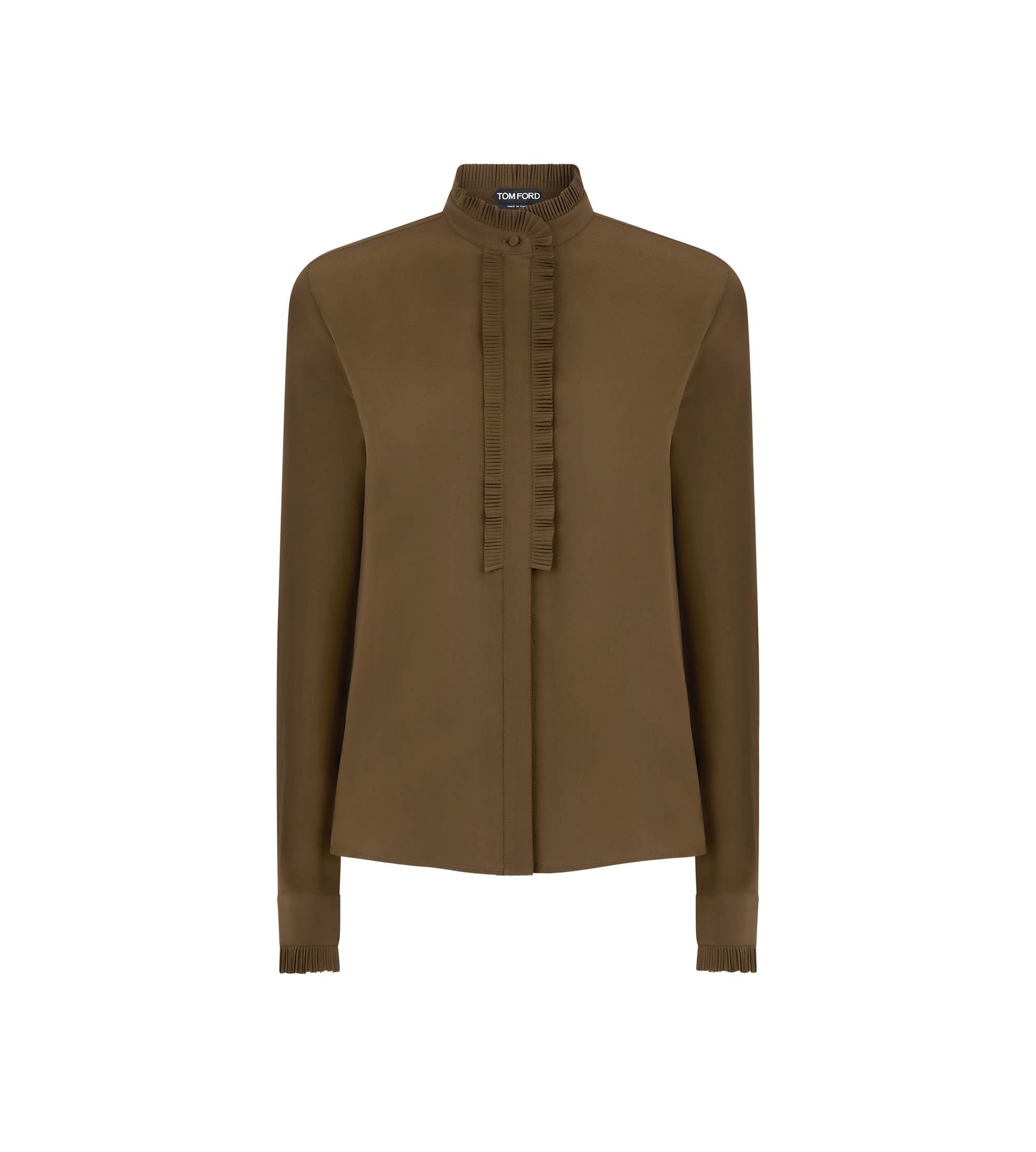 SILK CREPE DE CHINE SHIRT WITH PLISSE DETAILS