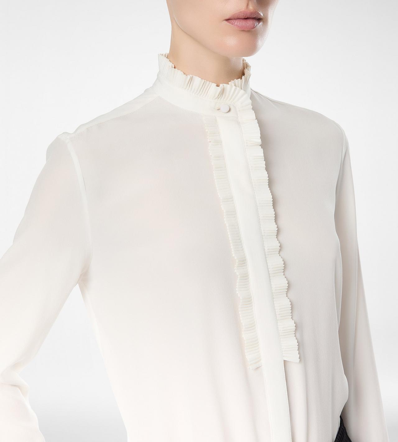 SILK CREPE DE CHINE SHIRT WITH PLISSE DETAILS image number 1
