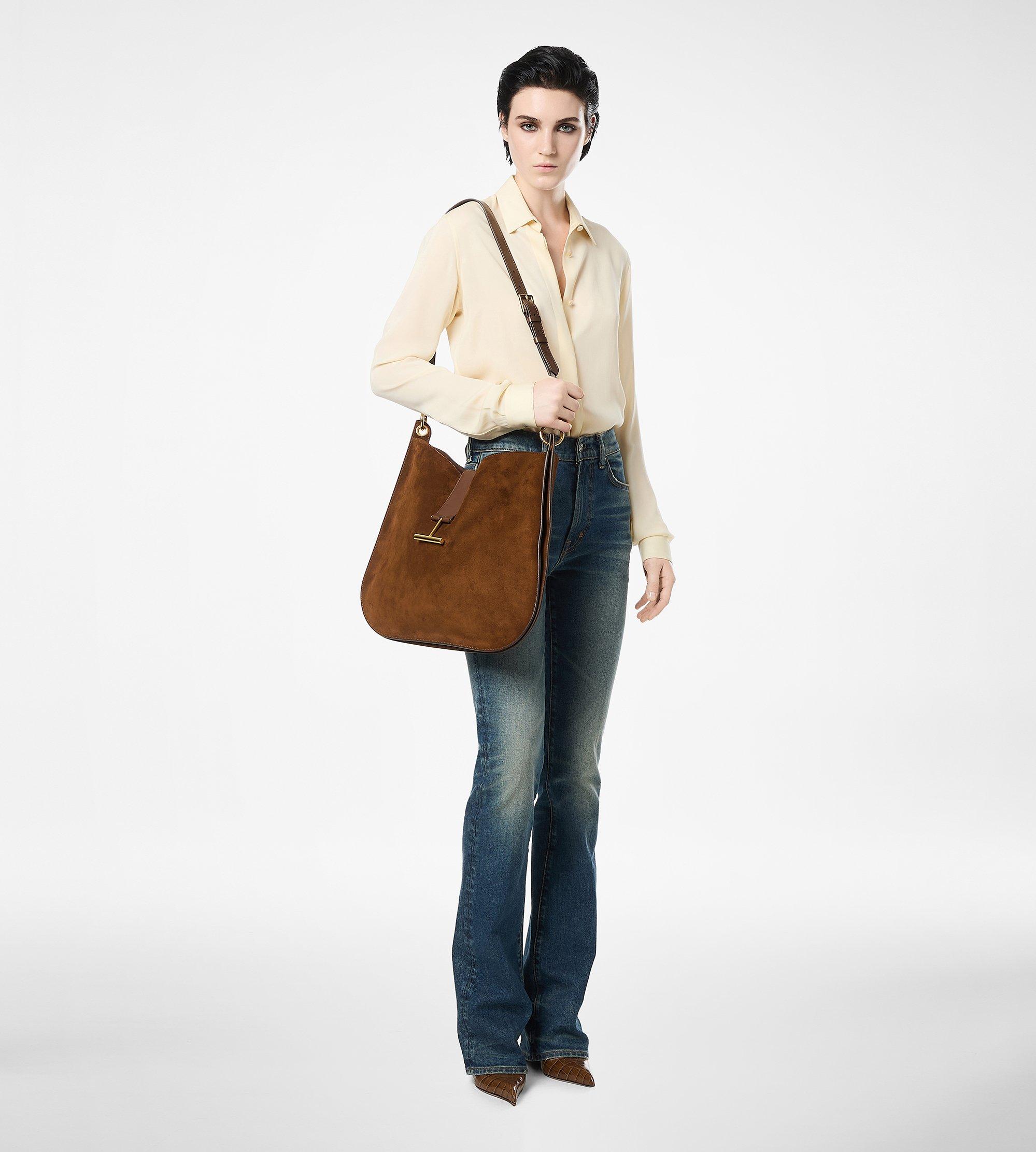 WASHED SILK GEORGETTE SHIRT WITH TONAL TF EMBROIDERED LOGO