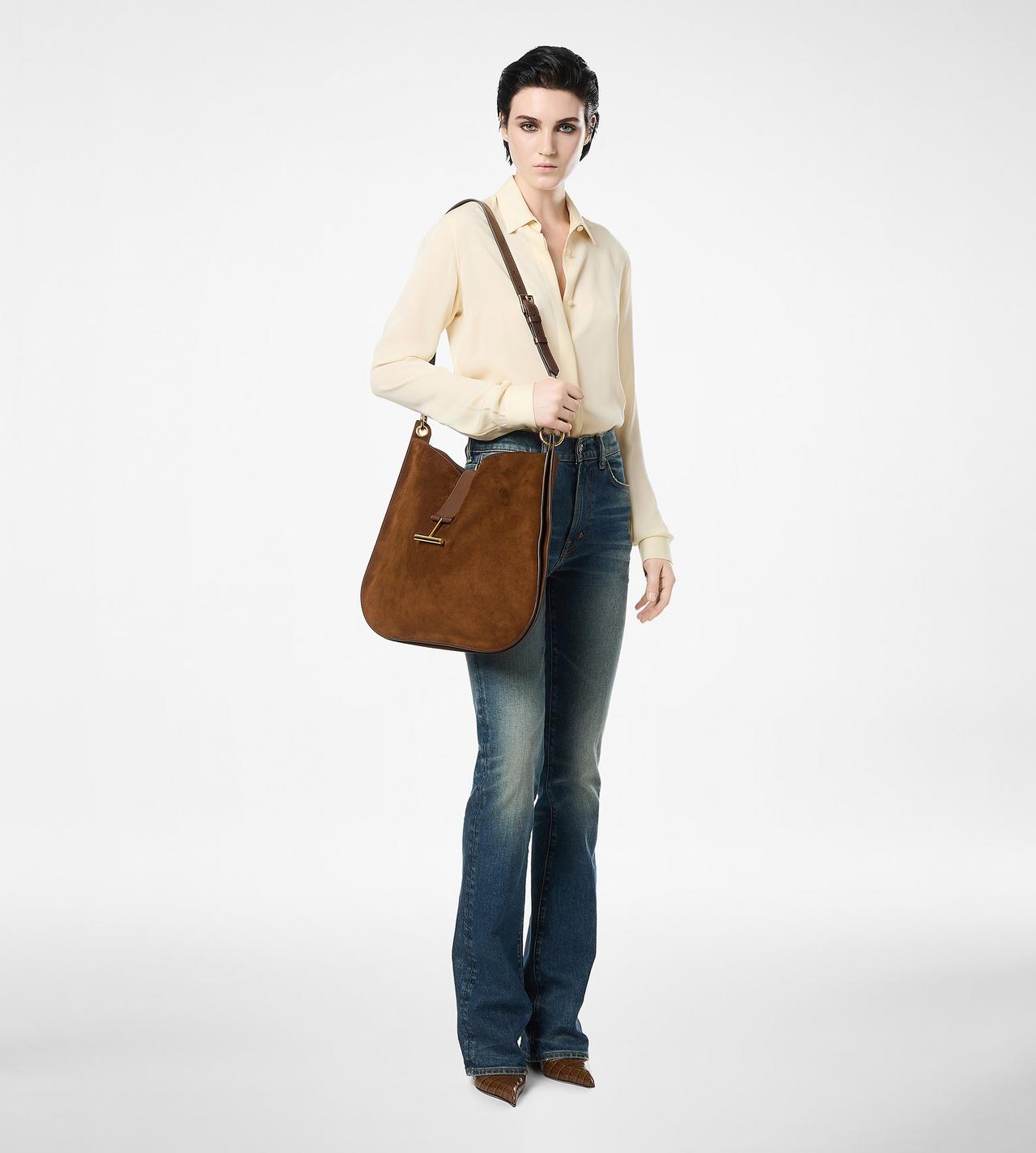 WASHED SILK GEORGETTE SHIRT WITH TONAL TF EMBROIDERED LOGO image number 2