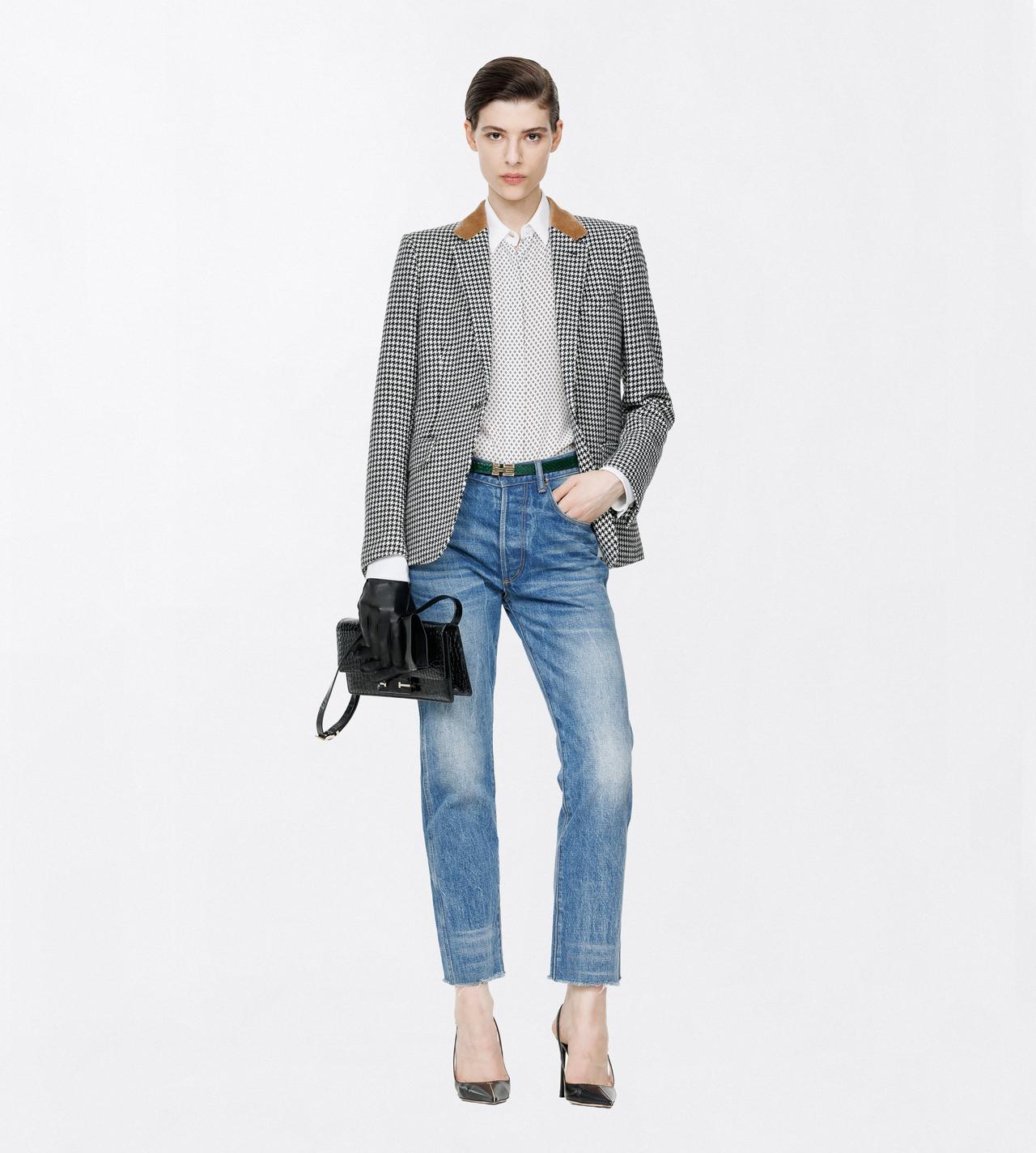 TOM FORD SILK OFF WHITE+BLACK PRINTED MULTI ARGYLE SILK CREPE DE CHINE SHIRT