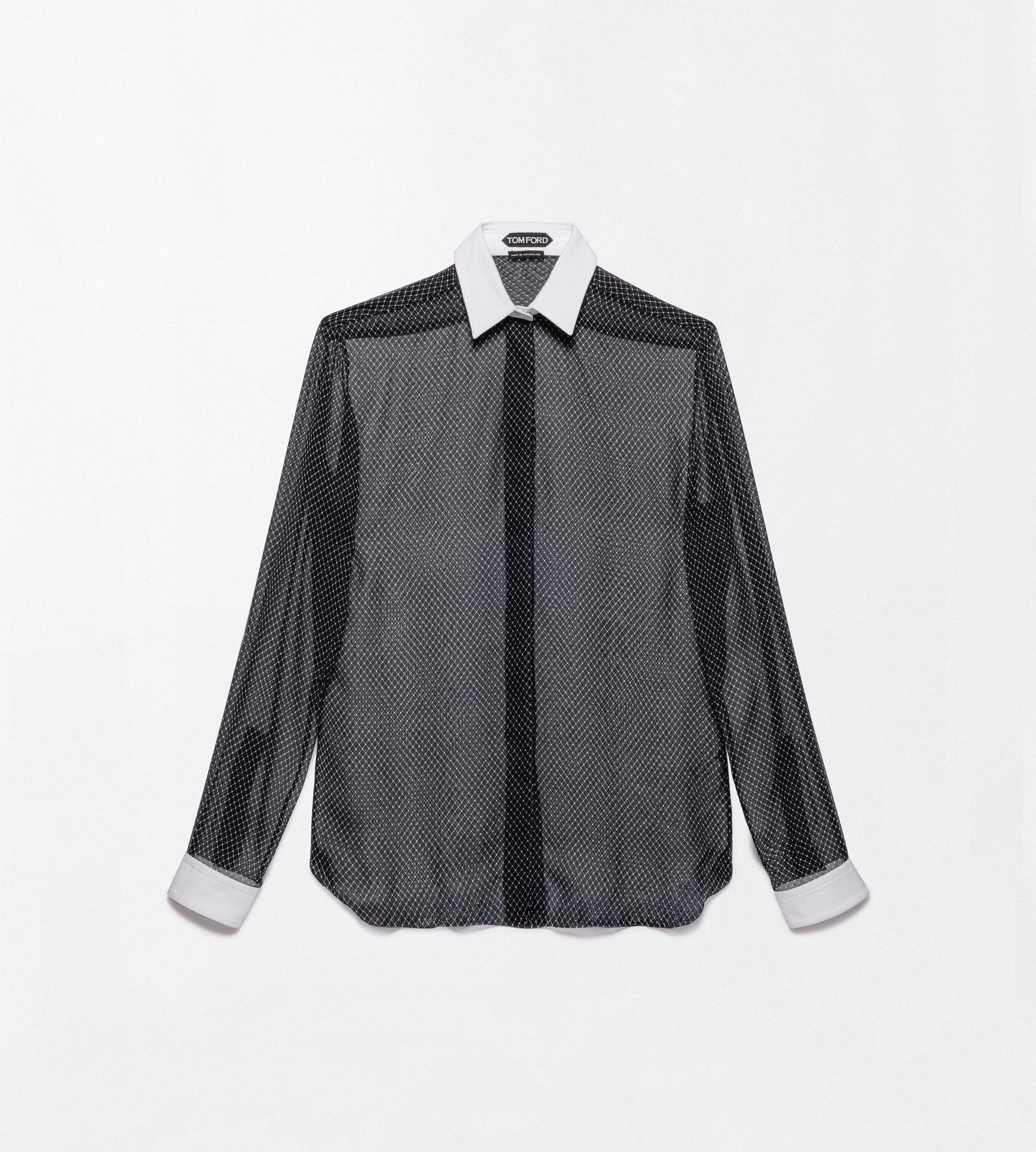 PRINTED LOSANGE SILK CHIFFON SHIRT