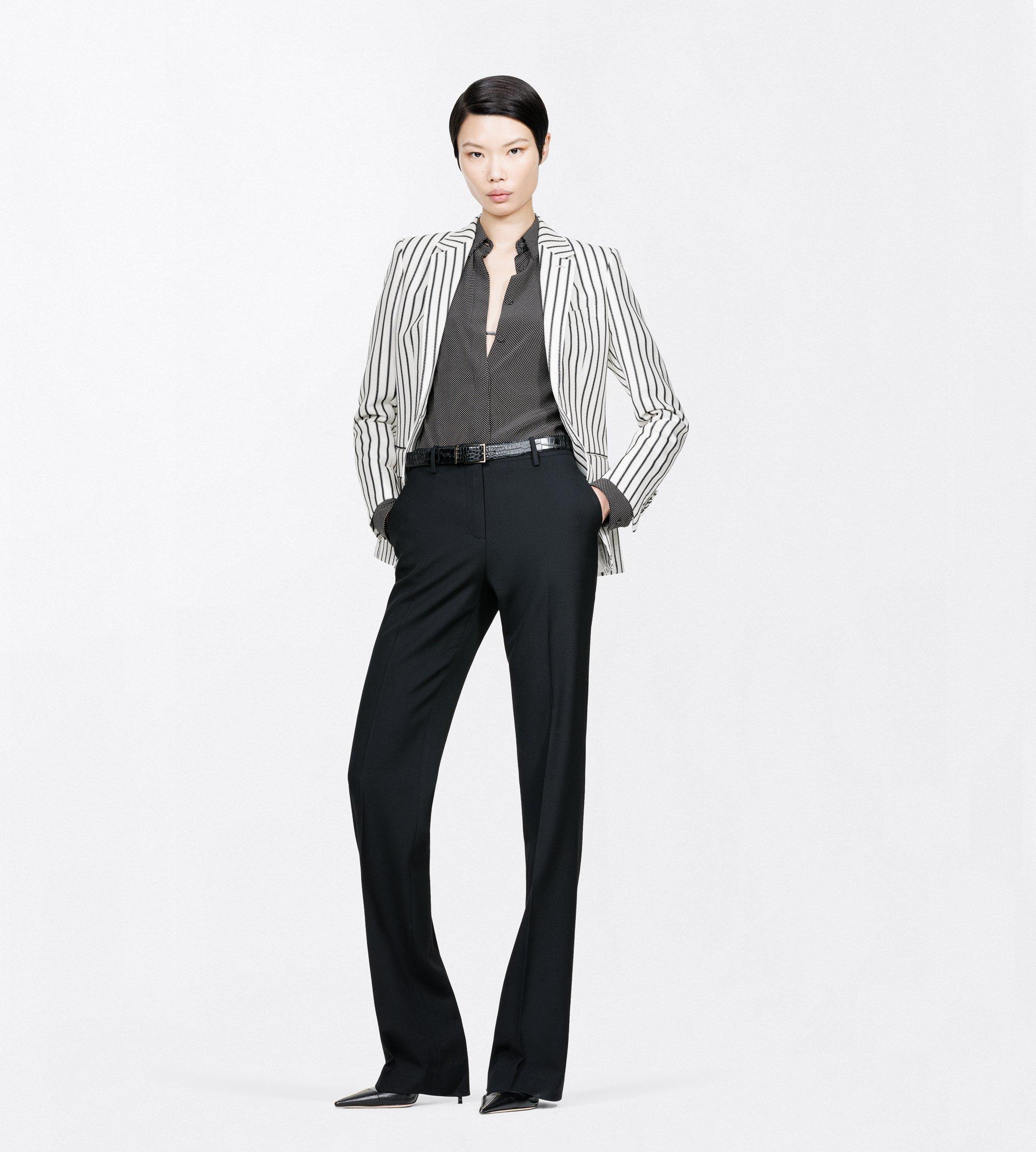 PRINTED MICRO POLKA DOT SILK CREPE DE CHINE SHIRT
