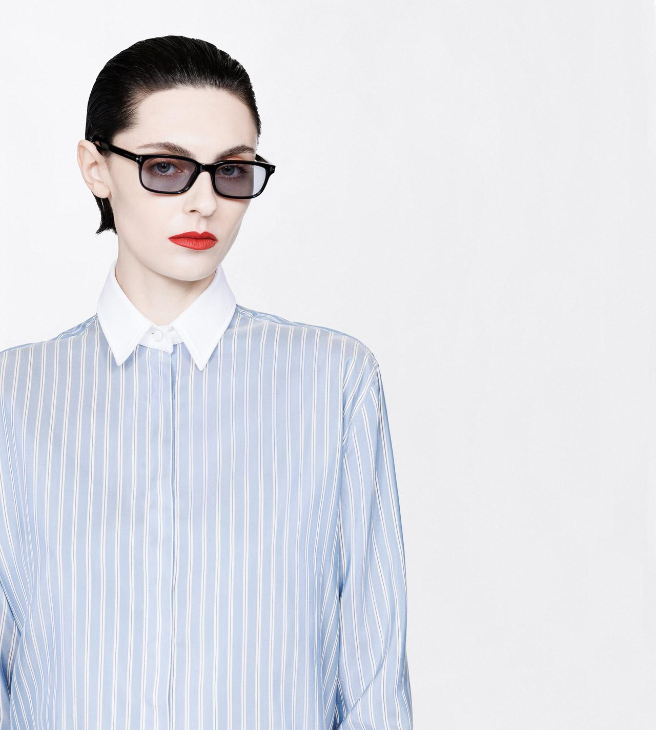 TOM FORD SILK SKY BLUE  OFF WHITE BUSINESS-STRIPE SILK BOYFRIEND SHIRT