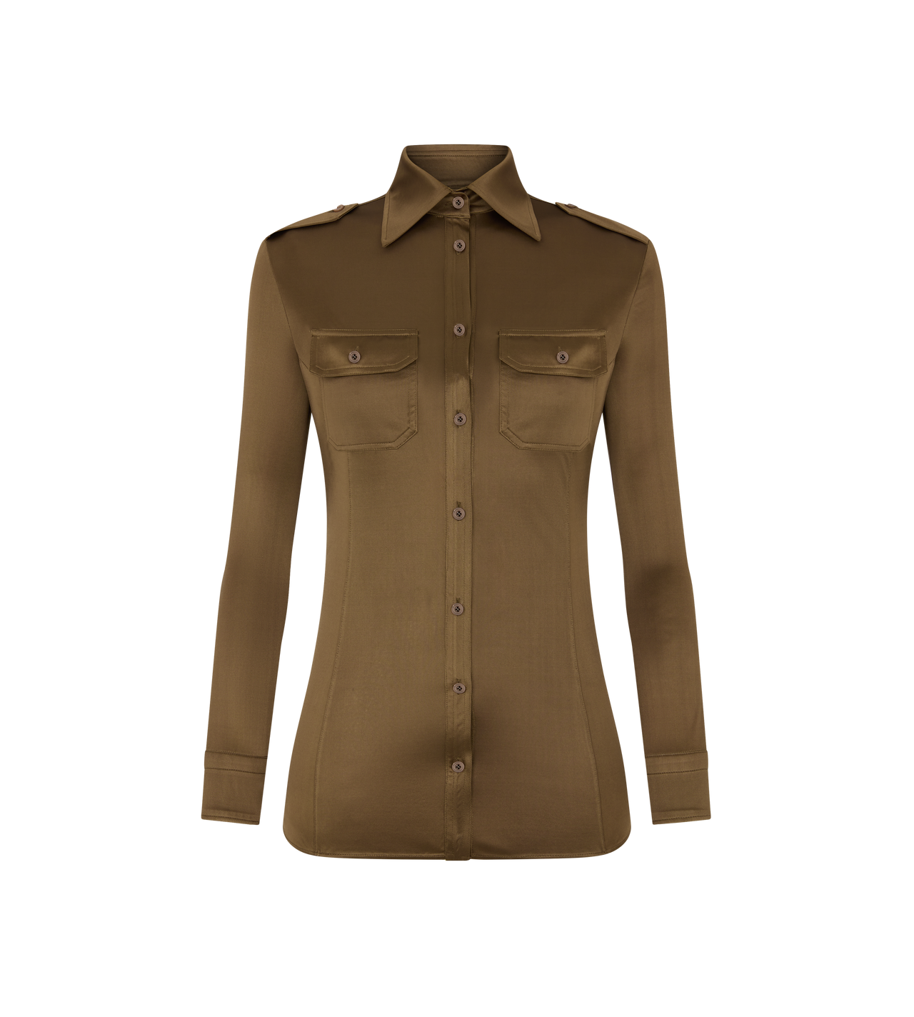 SHIMMERY JERSEY MILITARY FITTED SHIRT image number 0