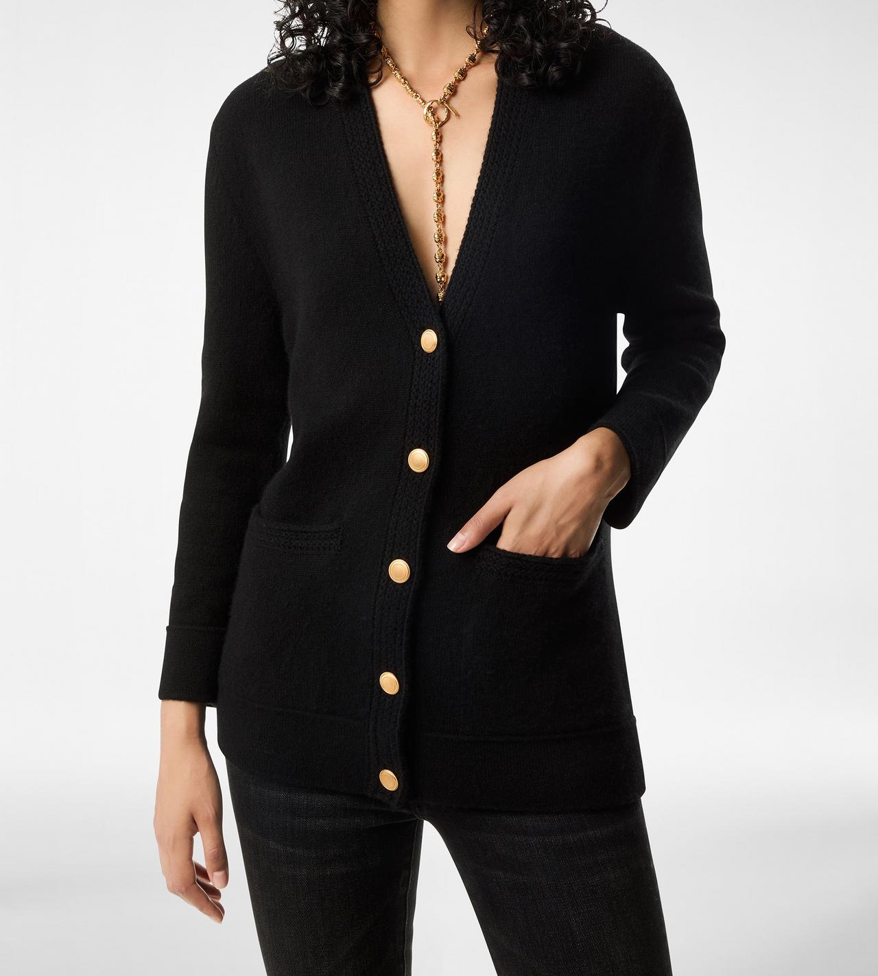 Black cardigan clearance with gold buttons