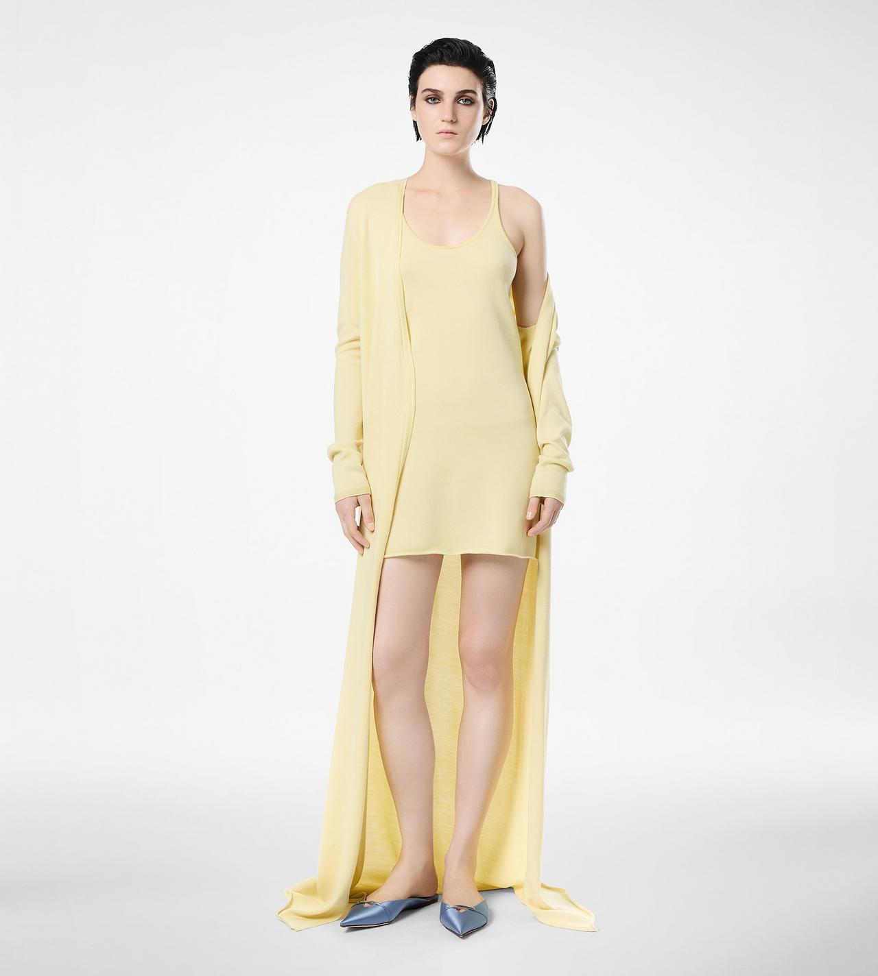 SEAMLESS FINE MERINO PIQUE  LONG OPEN CARDIGAN image number 2