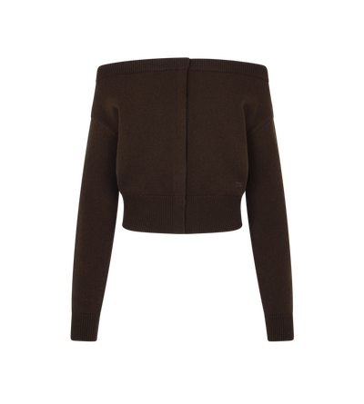 SOFT CASHMERE OPEN-NECK SHRUNKEN CARDIGAN image number 0