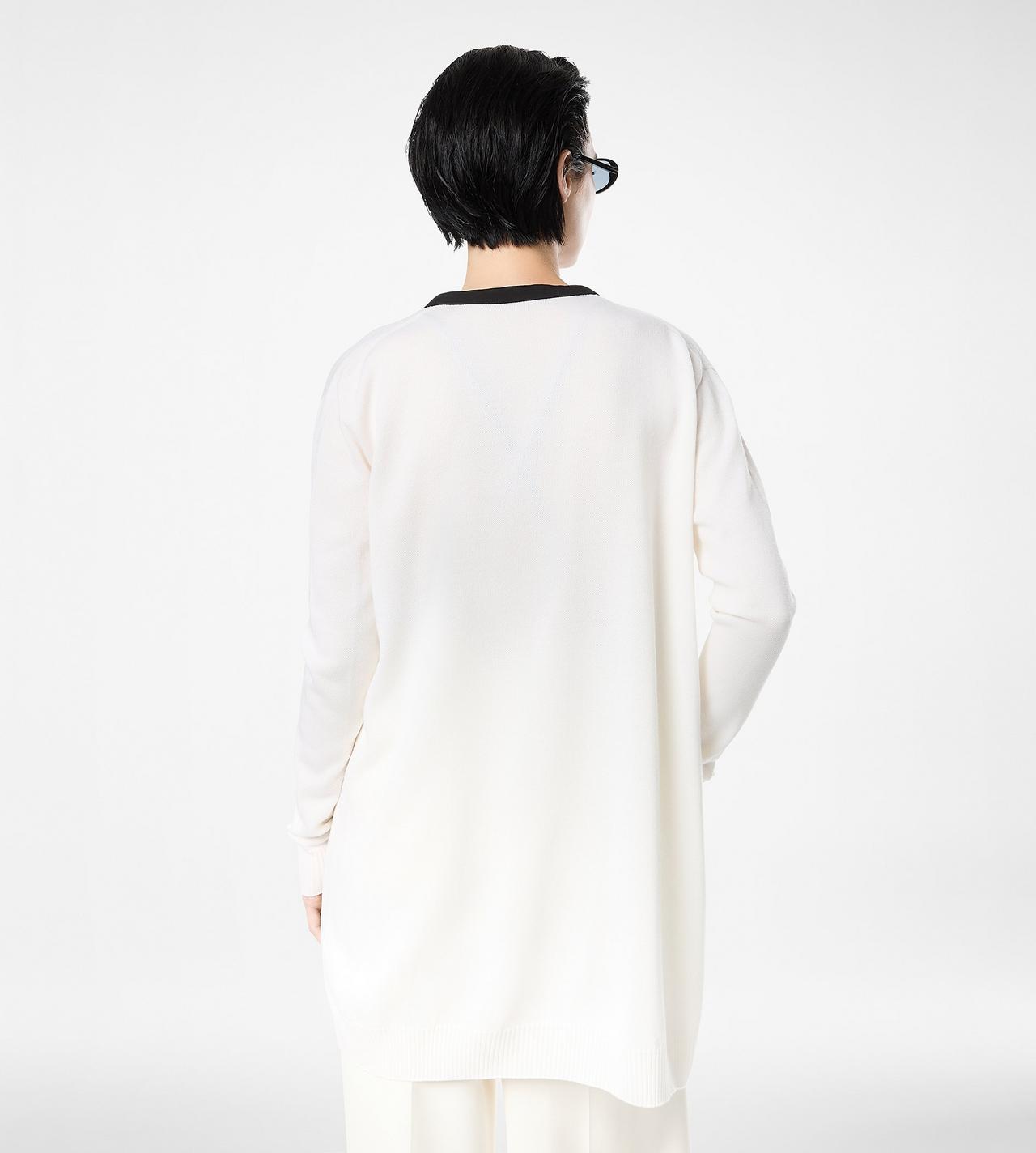 MERINO PIQUE MID-LENGTH OPEN CARDIGAN WITH SATIN TRIMS image number 4