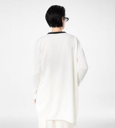 MERINO PIQUE MID-LENGTH OPEN CARDIGAN WITH SATIN TRIMS image number 4