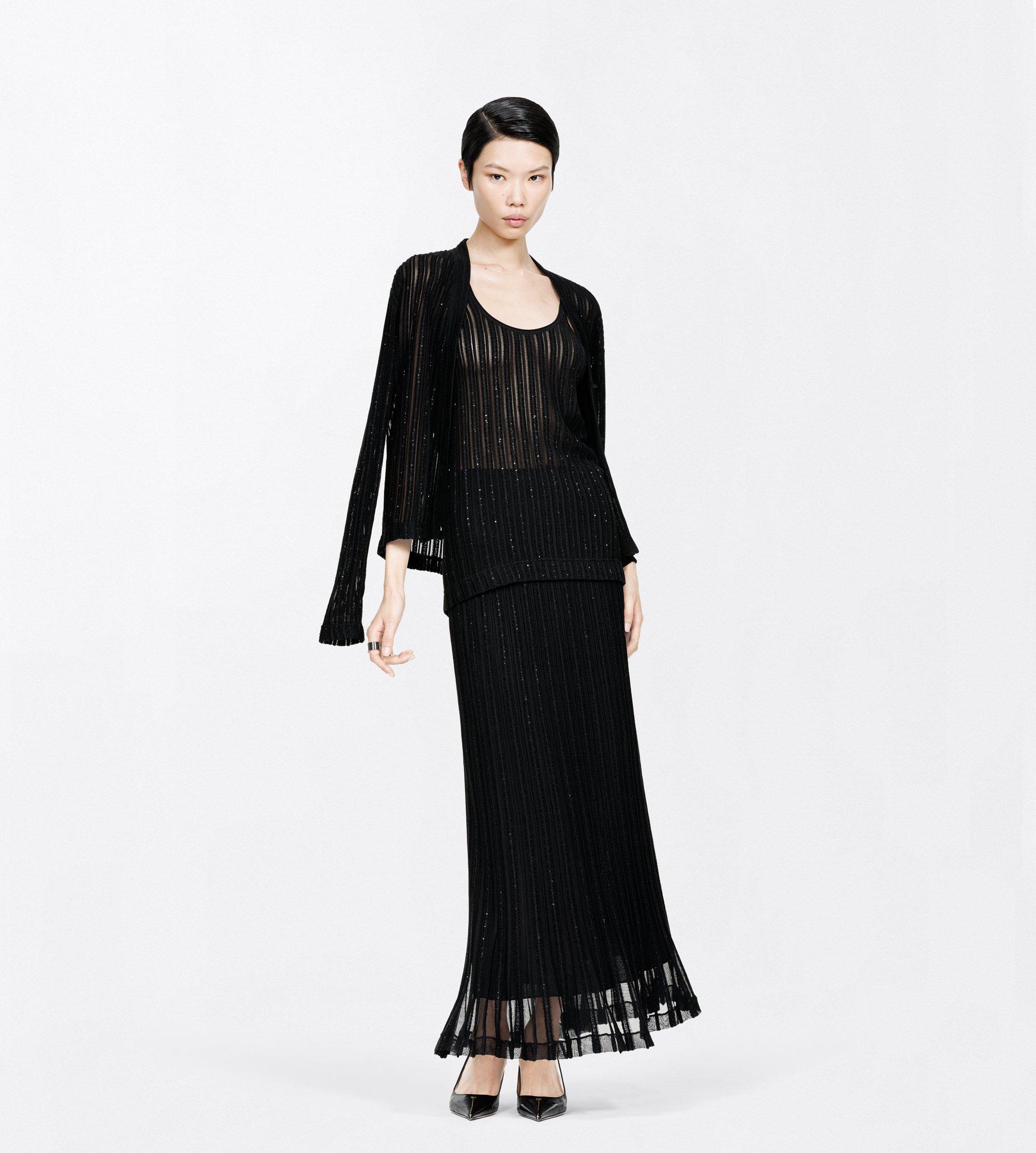 SHEER VELVET WITH MICRO SEQUINS RELAXED EVENING CARDIGAN