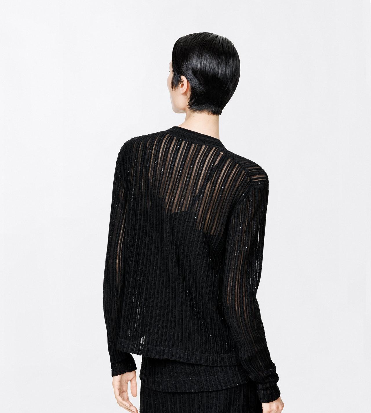 TOM FORD VELVET BLACK SHEER VELVET WITH MICRO SEQUINS RELAXED EVENING CARDIGAN