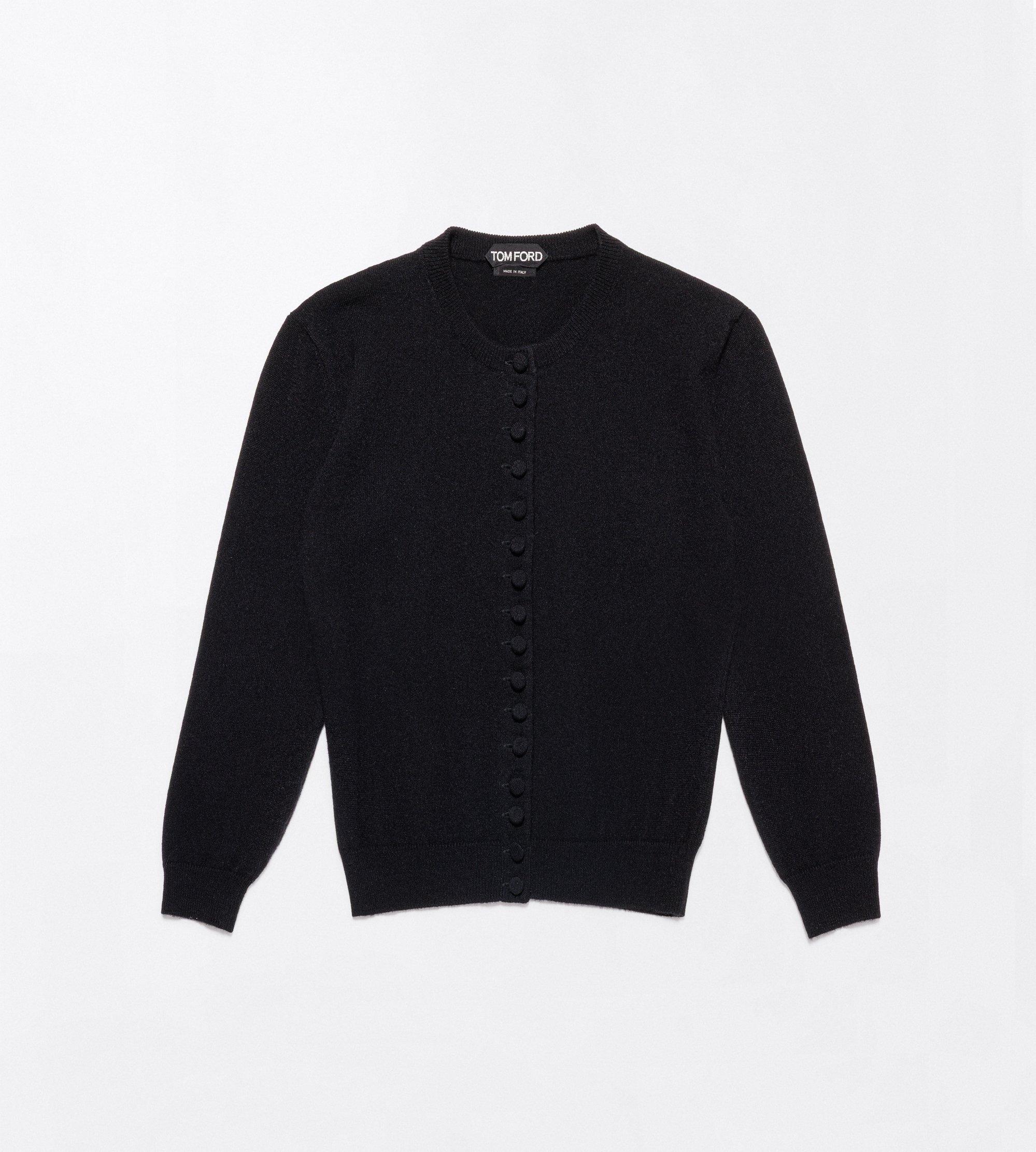 TOM FORD VINTAGE WASHED CASHMERE CREWNECK CARDIGAN
