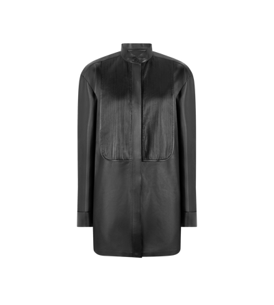 FRENCH PLONGE LEATHER TUXEDO SHIRT image number 0