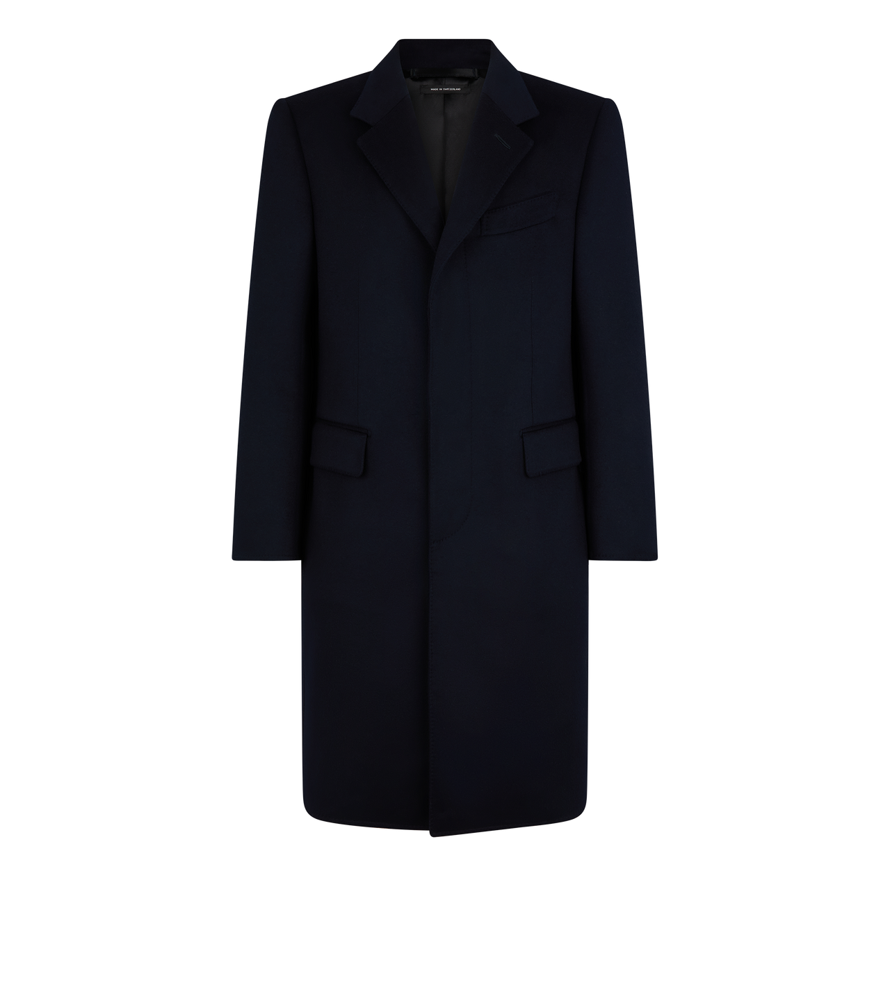 TOM FORD WOOL CASHMERE BLEND MIDNIGHT BLUE WOOL CASHMERE DOUBLE SPLITTABLE COAT