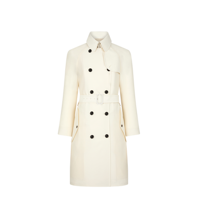 WOOL AND SILK BLEND TWILL TRENCH COAT image number 1