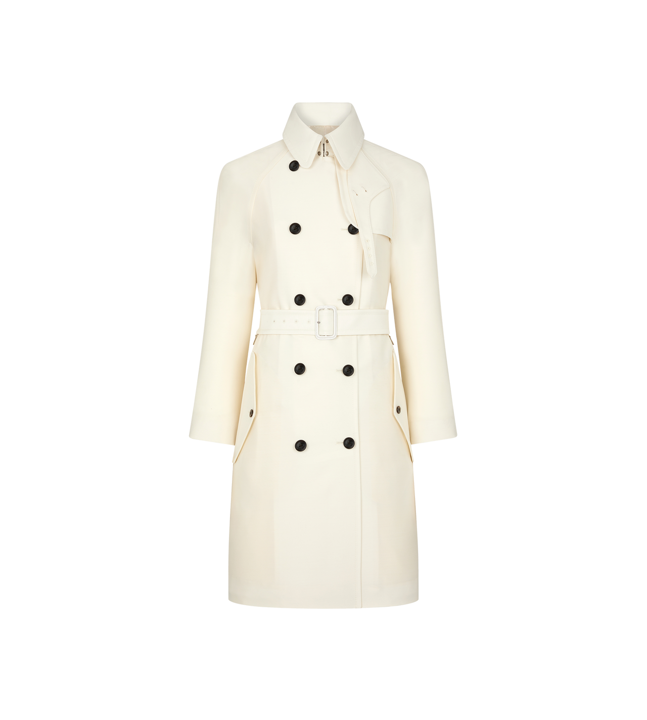 WOOL AND SILK BLEND TWILL TRENCH COAT image number 0