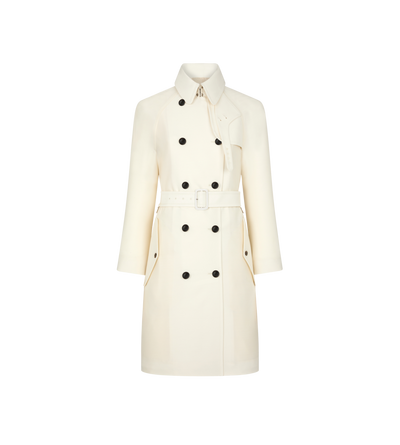 WOOL AND SILK BLEND TWILL TRENCH COAT image number 0
