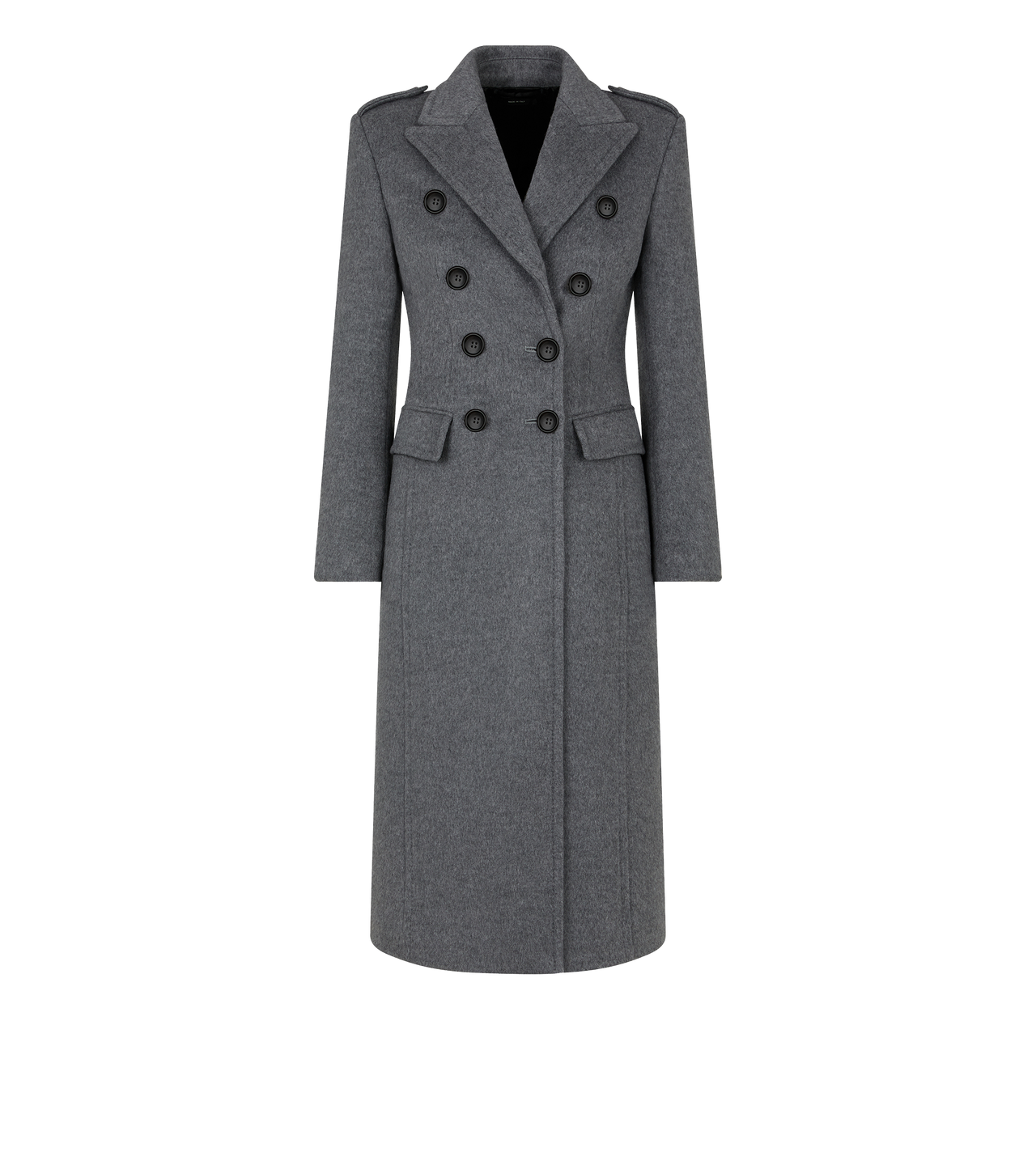 BRUSHED COMPACT CASHMERE DOUBLE BREASTED MILITARY COAT image number 0