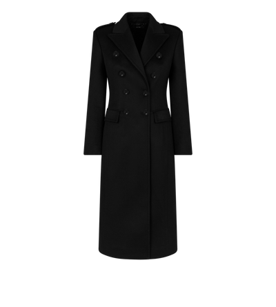 BRUSHED COMPACT CASHMERE DOUBLE BREASTED MILITARY COAT image number 0