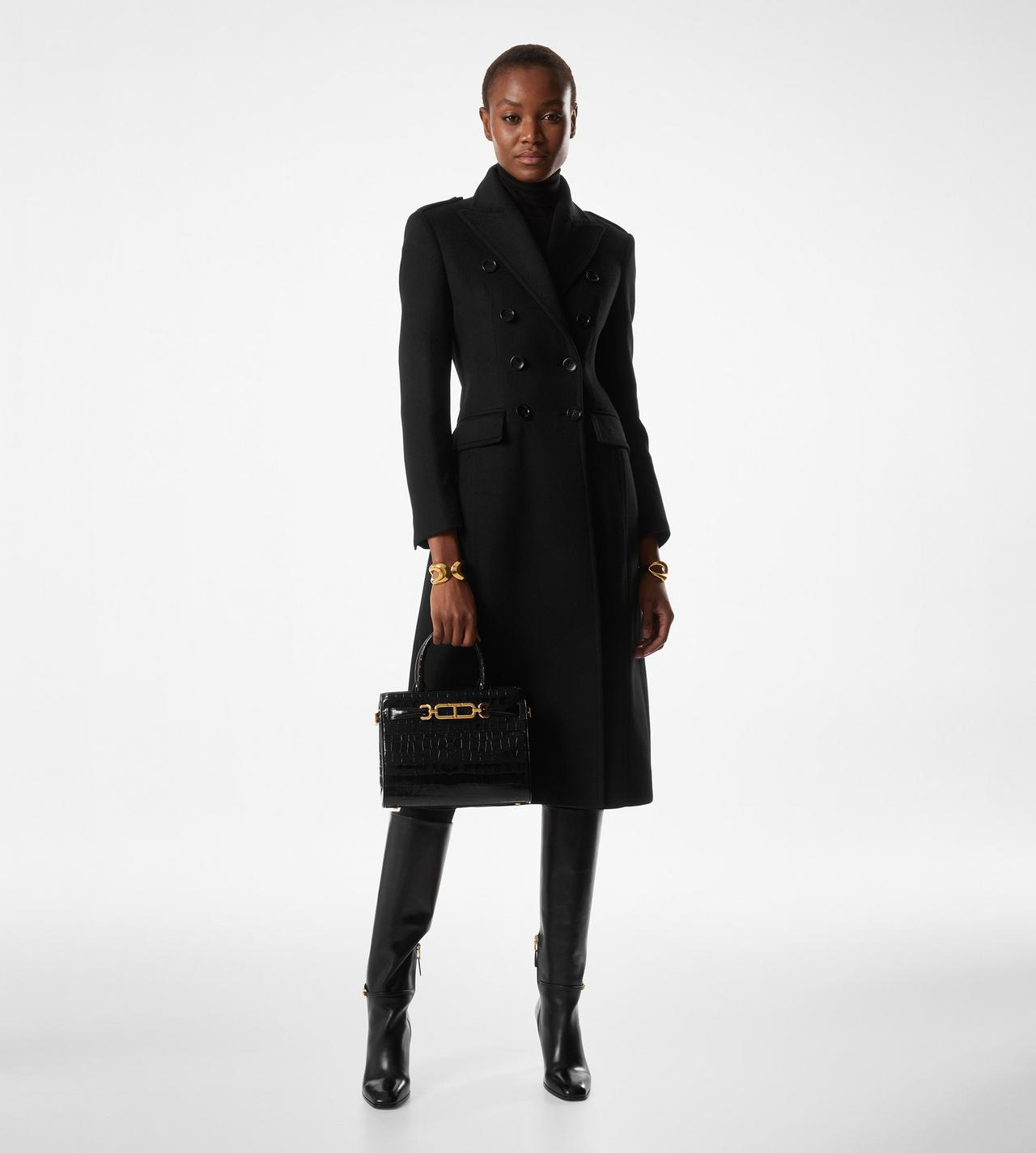 BRUSHED COMPACT CASHMERE DOUBLE BREASTED MILITARY COAT image number 1