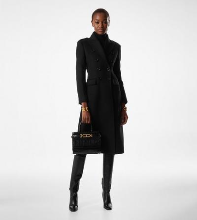 BRUSHED COMPACT CASHMERE DOUBLE BREASTED MILITARY COAT image number 1