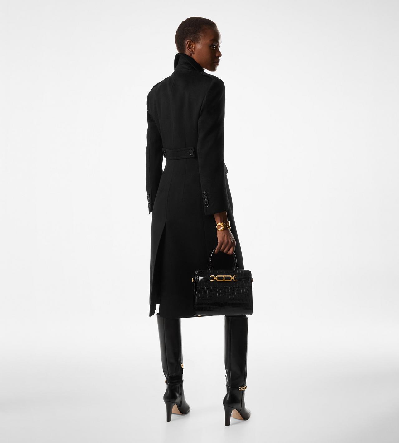 BRUSHED COMPACT CASHMERE DOUBLE BREASTED MILITARY COAT image number 2