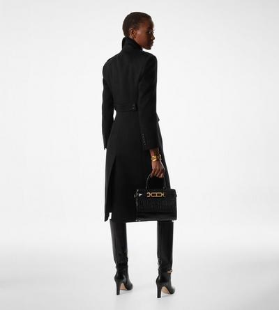 BRUSHED COMPACT CASHMERE DOUBLE BREASTED MILITARY COAT image number 2