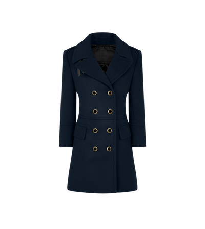 COMPACT WOOL & CASHMERE BLEND MILITARY PEACOAT image number 0