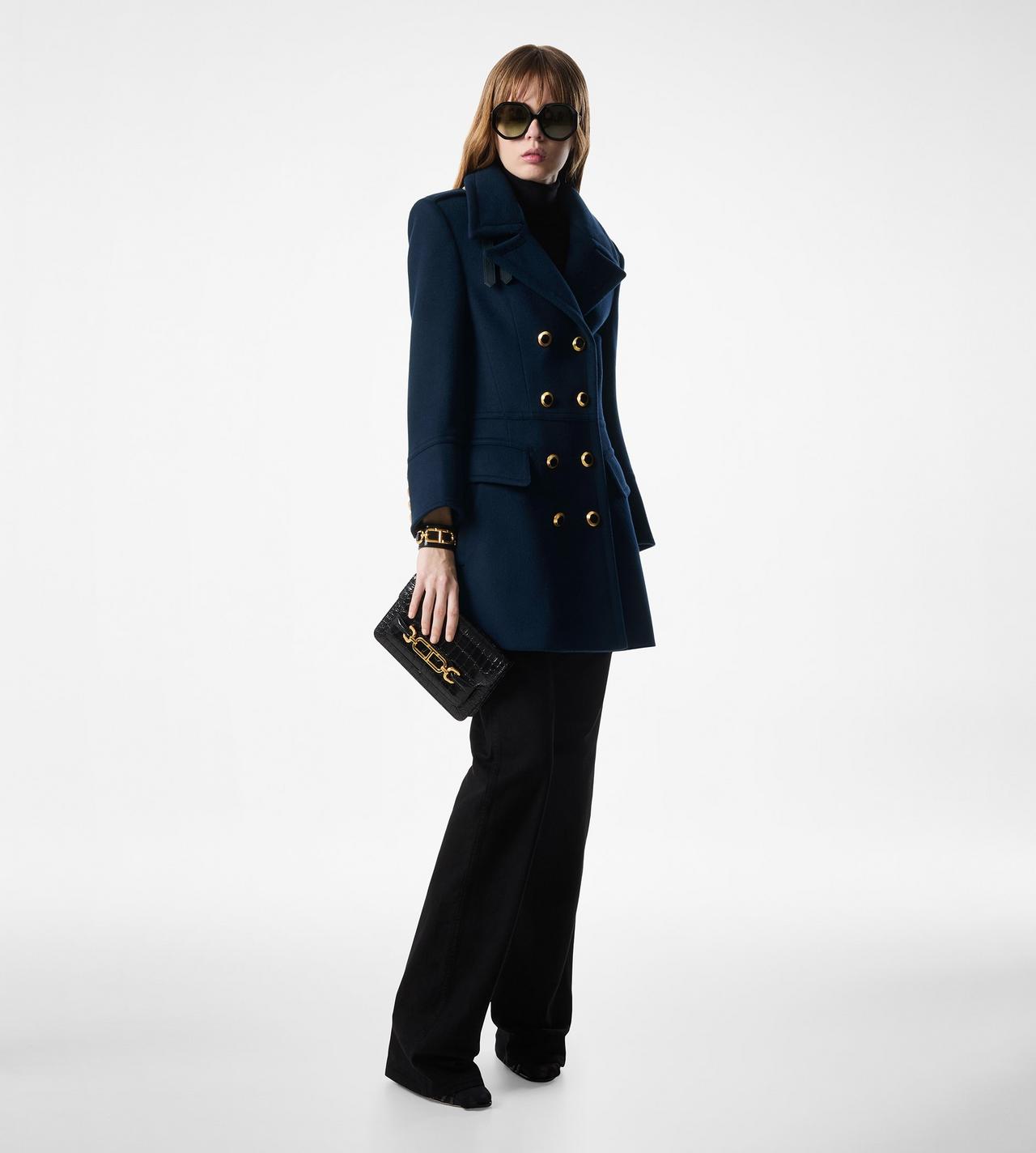 COMPACT WOOL & CASHMERE BLEND MILITARY PEACOAT image number 1