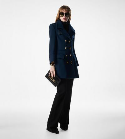 COMPACT WOOL & CASHMERE BLEND MILITARY PEACOAT image number 1