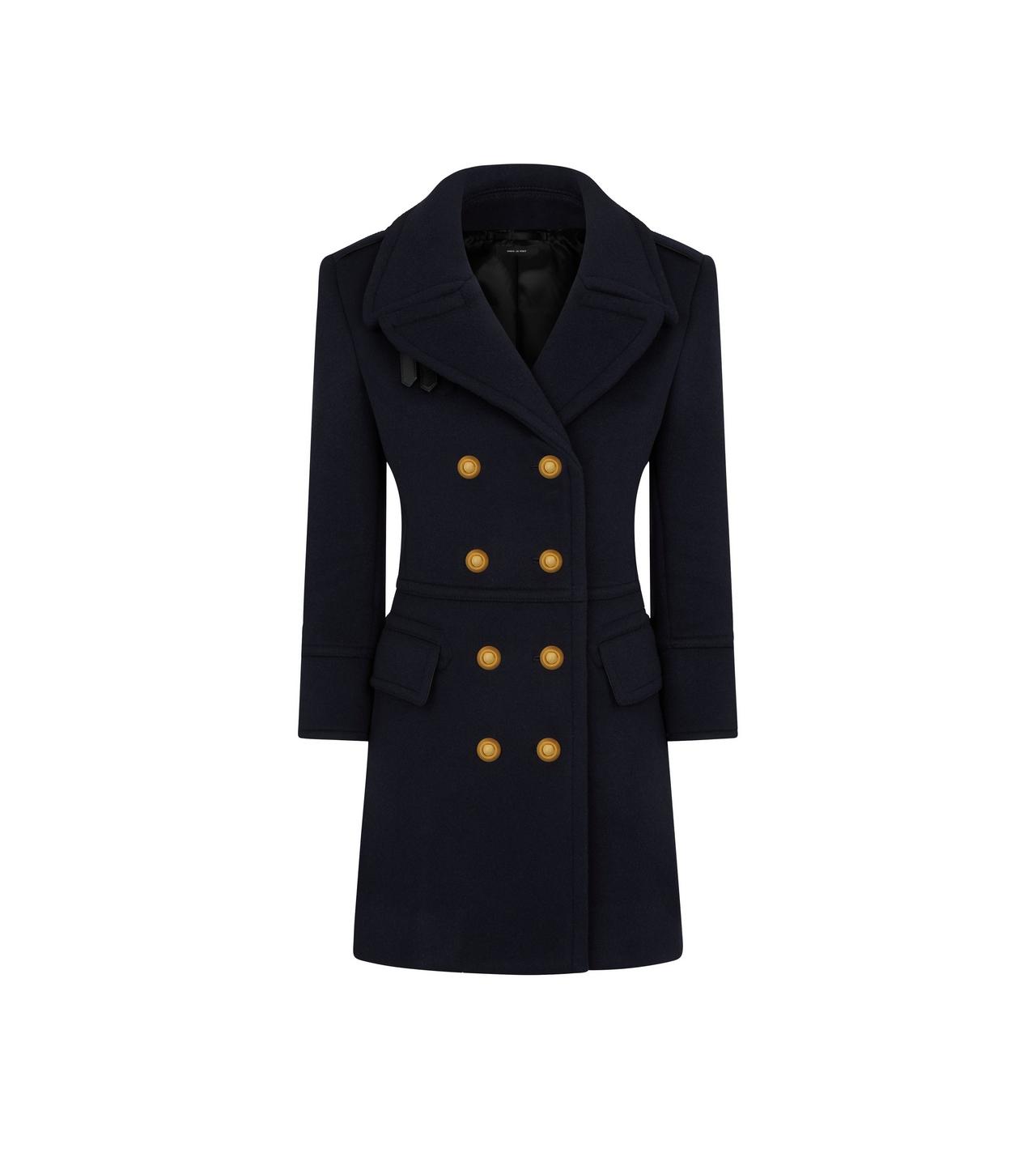 VIRGIN WOOL FELT MILITARY PEACOAT image number 0