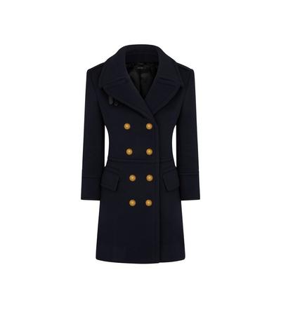 VIRGIN WOOL FELT MILITARY PEACOAT