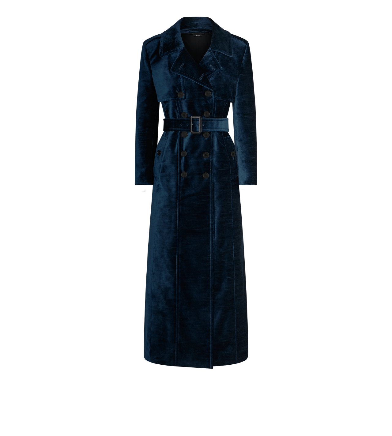 Blue velvet trench coat best sale