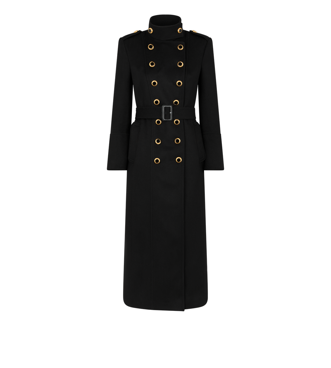 COMPACT WOOL CASHMERE BLEND MILITARY LONG COAT Tom Ford Fashion