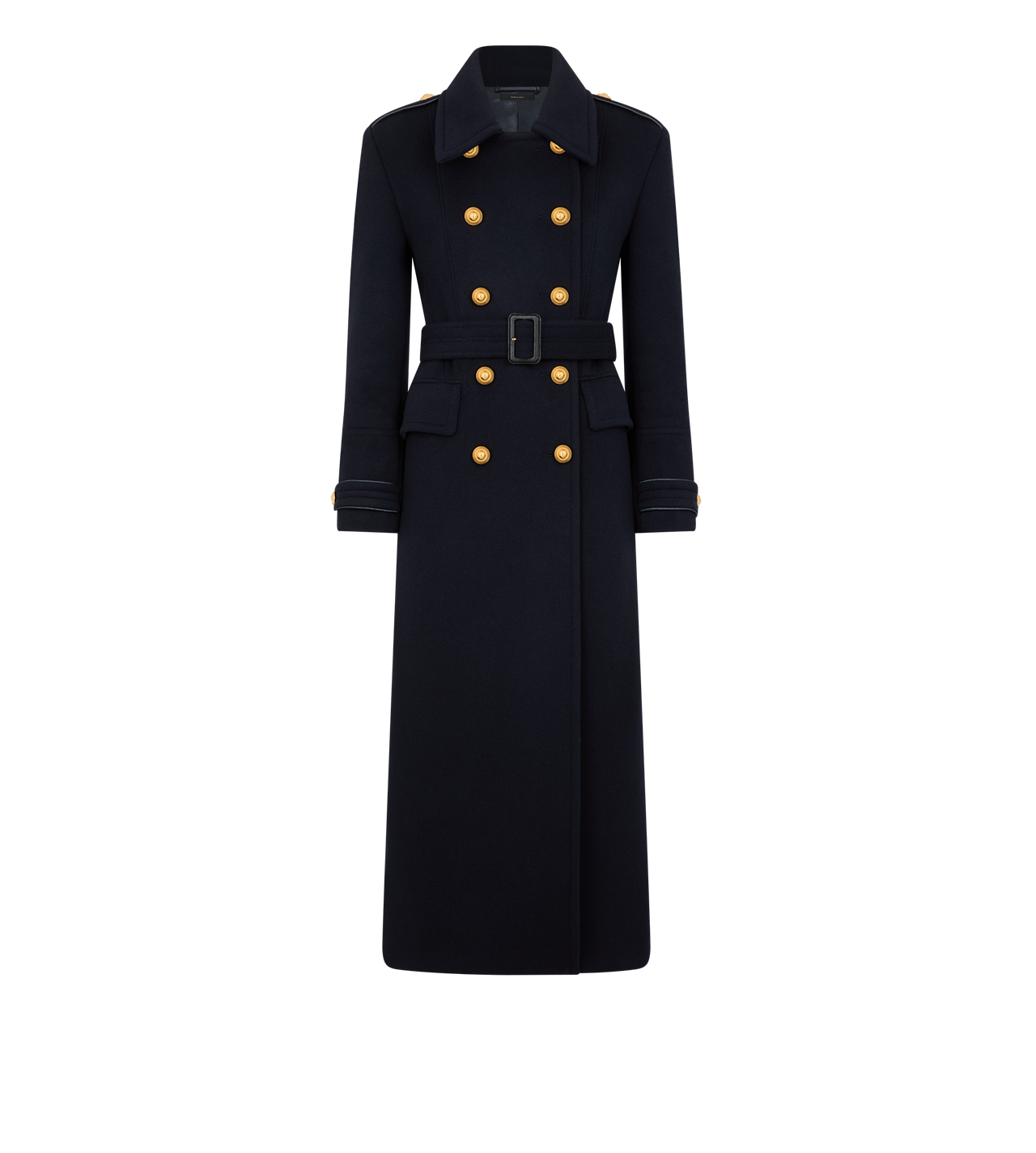 Black long military coat best sale