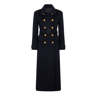 VIRGIN WOOL FELT MILITARY LONG COAT image number 0