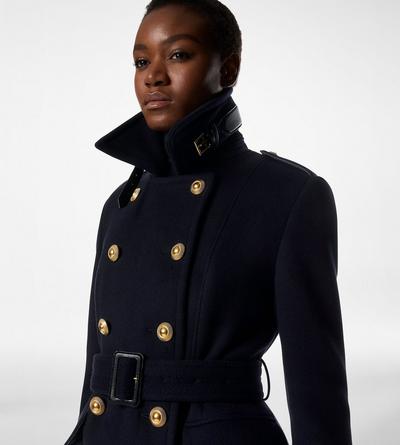 VIRGIN WOOL FELT MILITARY LONG COAT image number 1