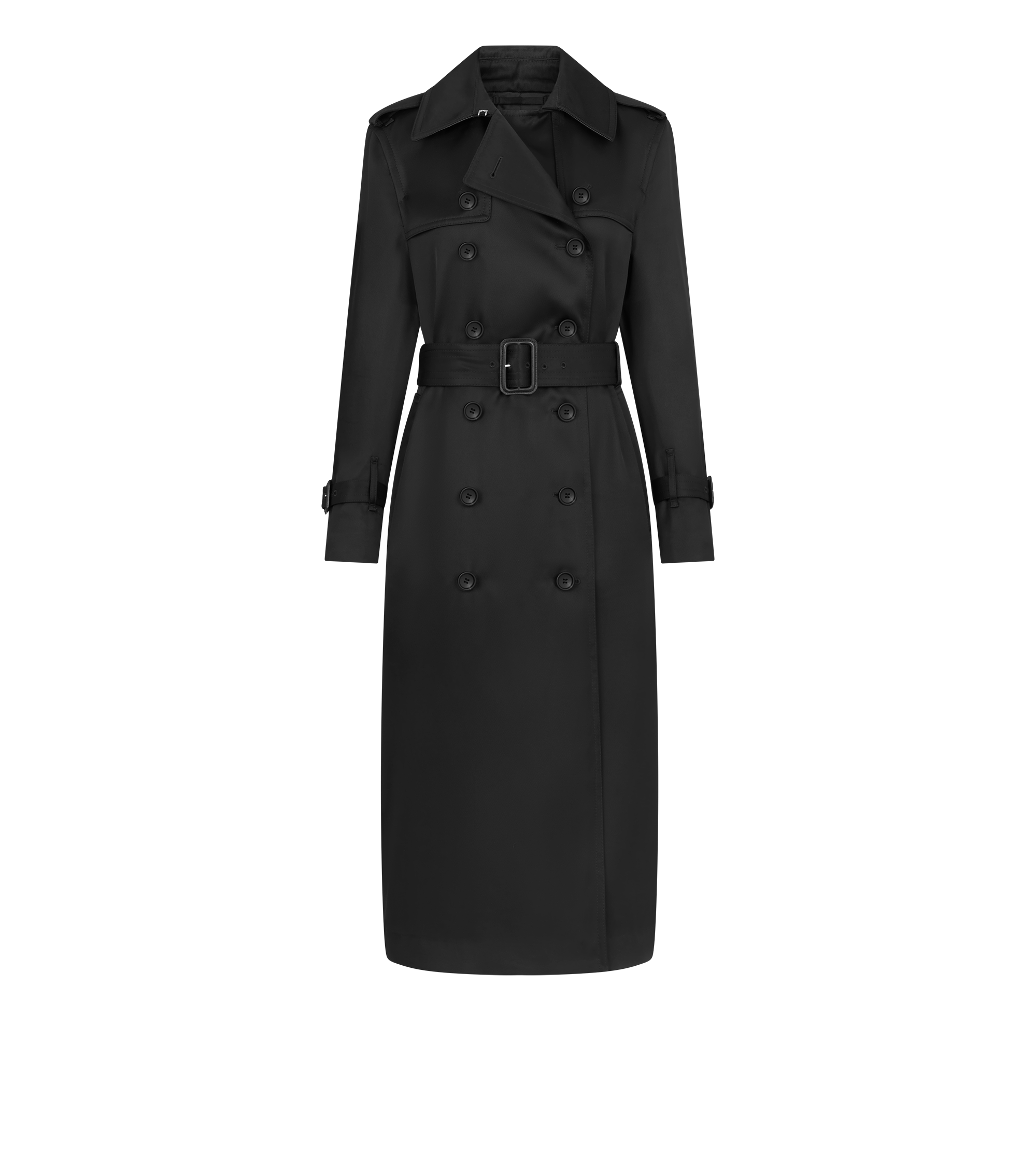 TRENCH COAT WITH LEATHER UNDERCOLLAR