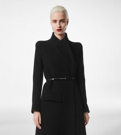 COMPACT STRETCH BOUCLE' DOUBLE BREASTED COAT image number 4