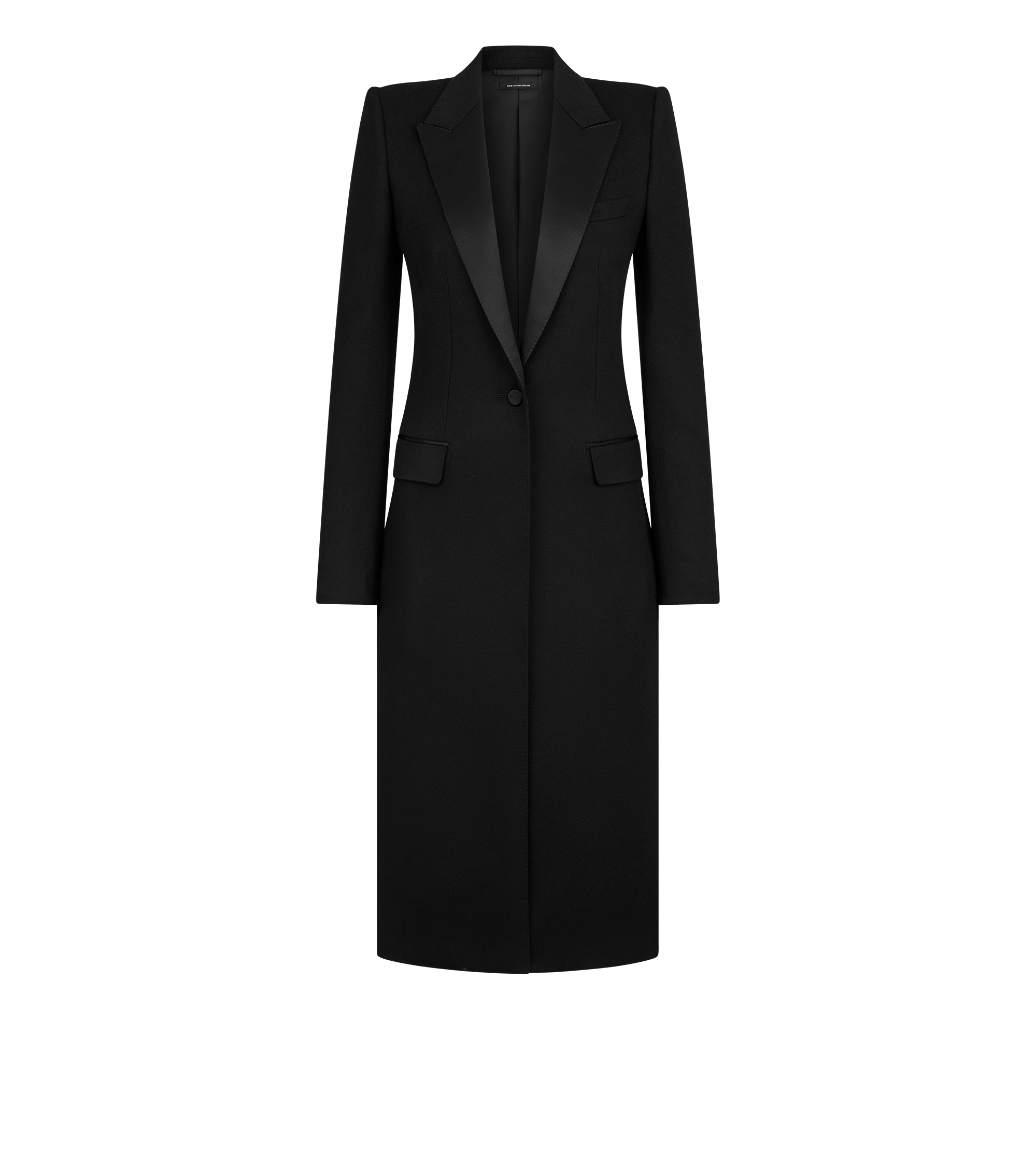 DOUBLE FACE LIGHT WOOL SINGLE BREASTED EVENING COAT