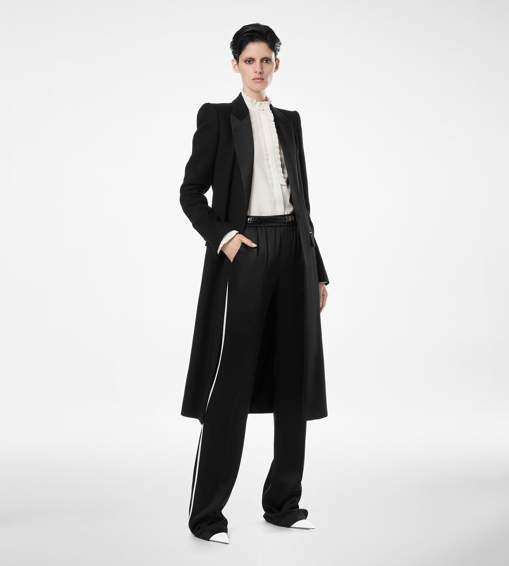 DOUBLE FACE LIGHT WOOL SINGLE BREASTED EVENING COAT | TOM FORD Fashion