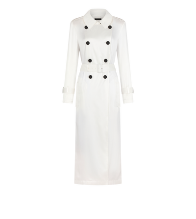 BELTED SILK SATIN TRENCH COAT image number 0