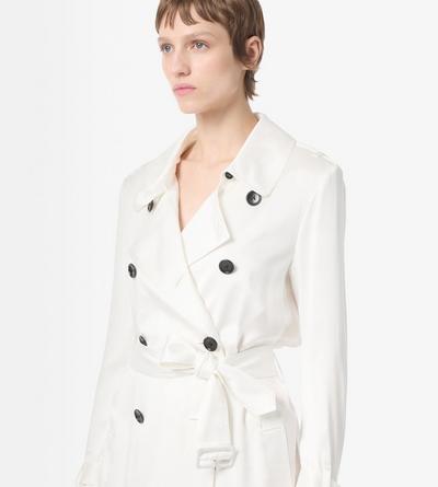 BELTED SILK SATIN TRENCH COAT image number 1