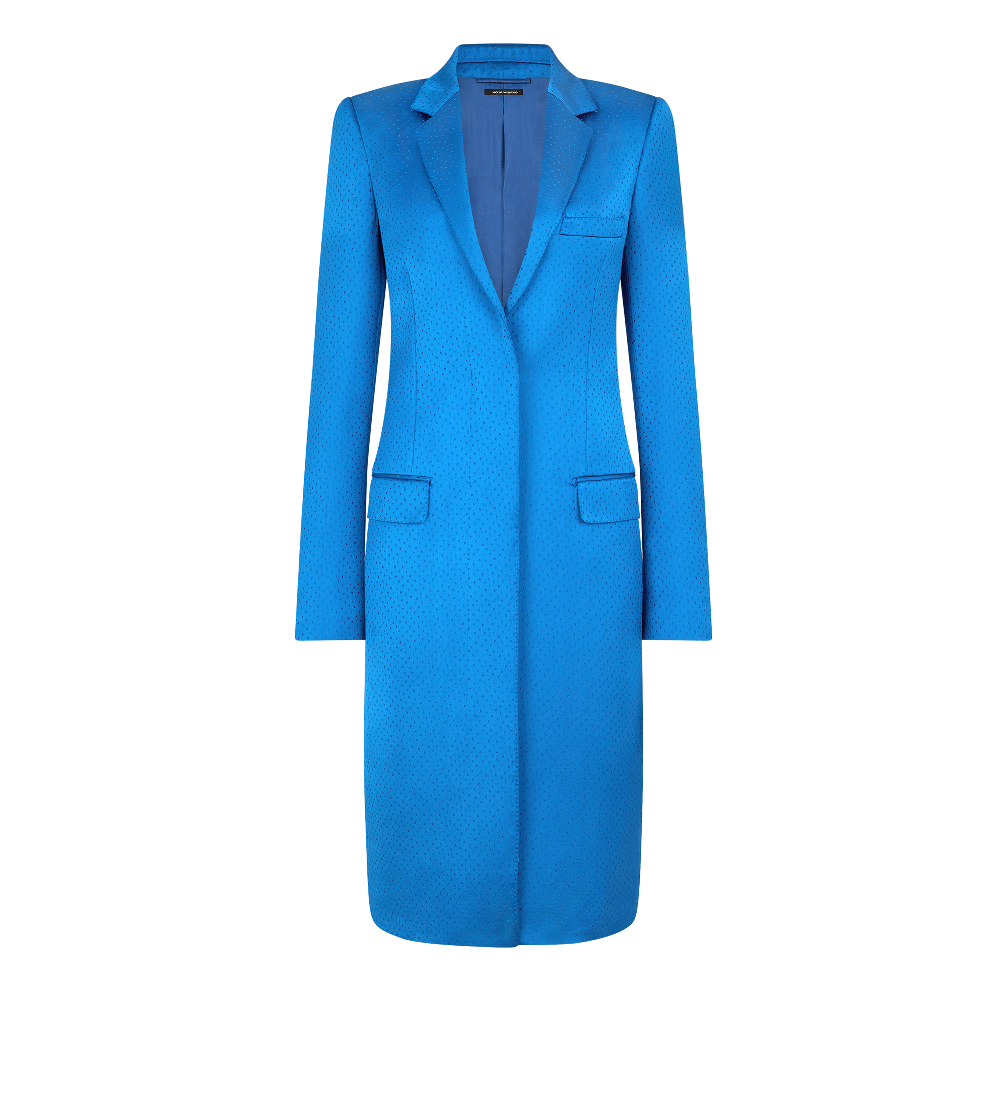 POLKA DOT SILK BLEND SINGLE BREASTED COAT