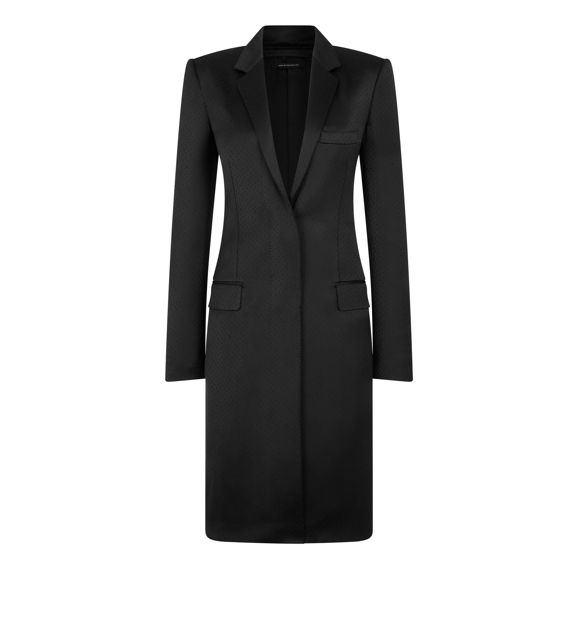 POLKA DOT SILK BLEND SINGLE BREASTED COAT