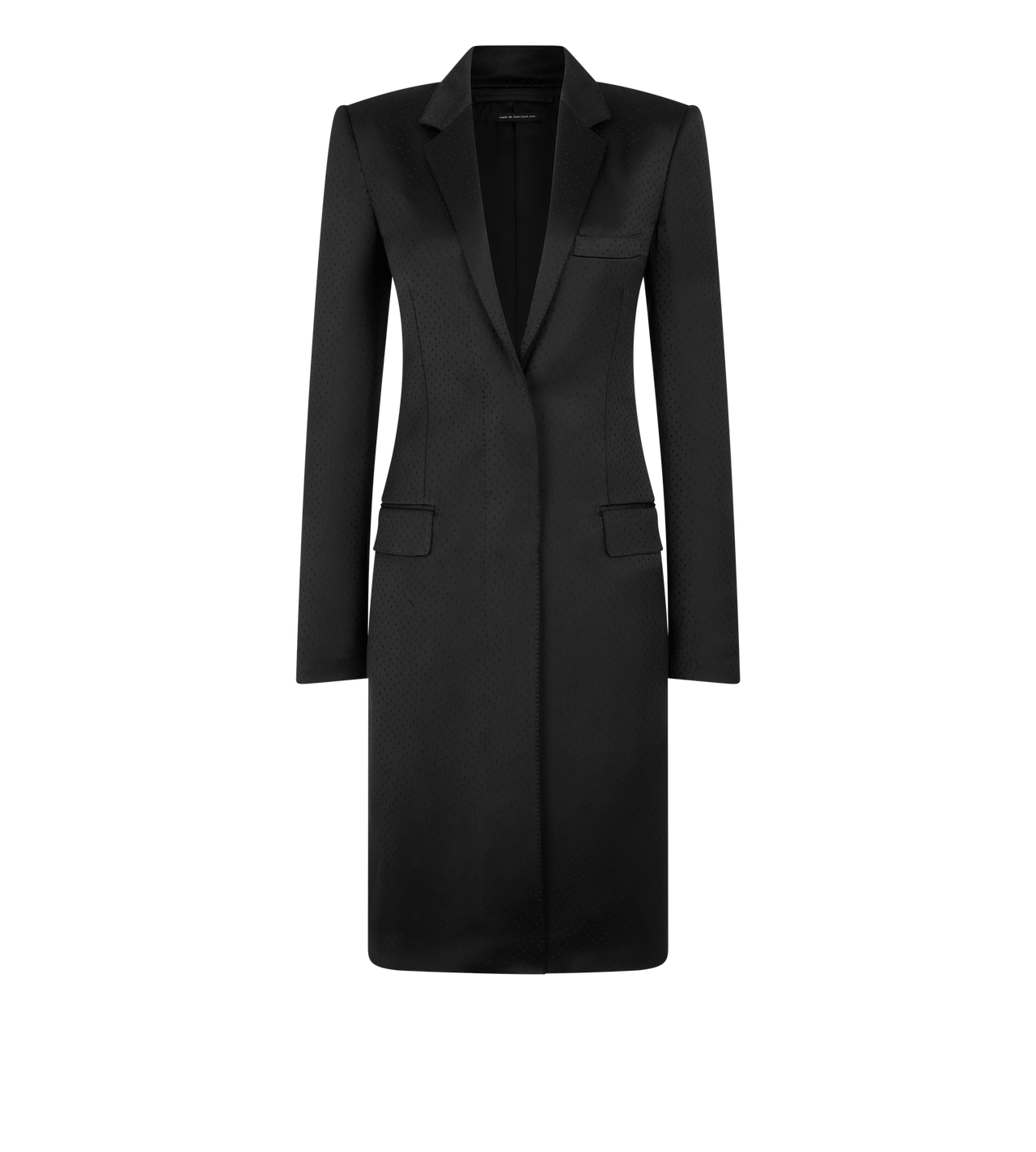 TOM FORD SILK BLEND BLACK POLKA DOT SILK BLEND SINGLE BREASTED COAT