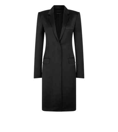 TOM FORD SILK BLEND BLACK POLKA DOT SILK BLEND SINGLE BREASTED COAT