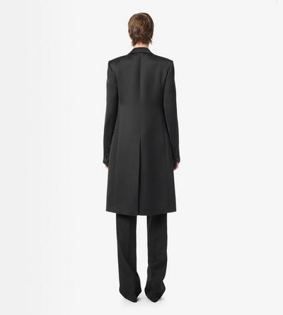 TOM FORD SILK BLEND BLACK POLKA DOT SILK BLEND SINGLE BREASTED COAT